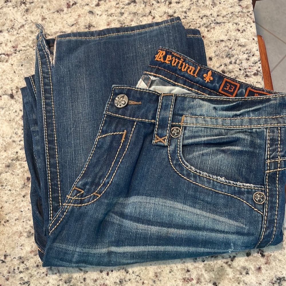 Mens Rock Revival jeans, like new!